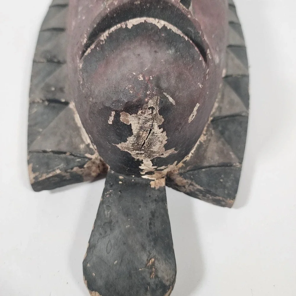 Vintage Hand Carved African Style Wood Tribal Mask Wall Decor 25.5